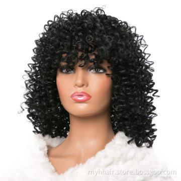 12 inch Curly hair wigs,Natural Black Short synthetic Wigs for Women,Afro cosplay kinky culry Aliexpress Wholesale